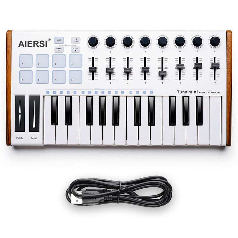 Large Stock for 25 key midi controllers usb musical instrument piano keyboard 25 keys portable piano