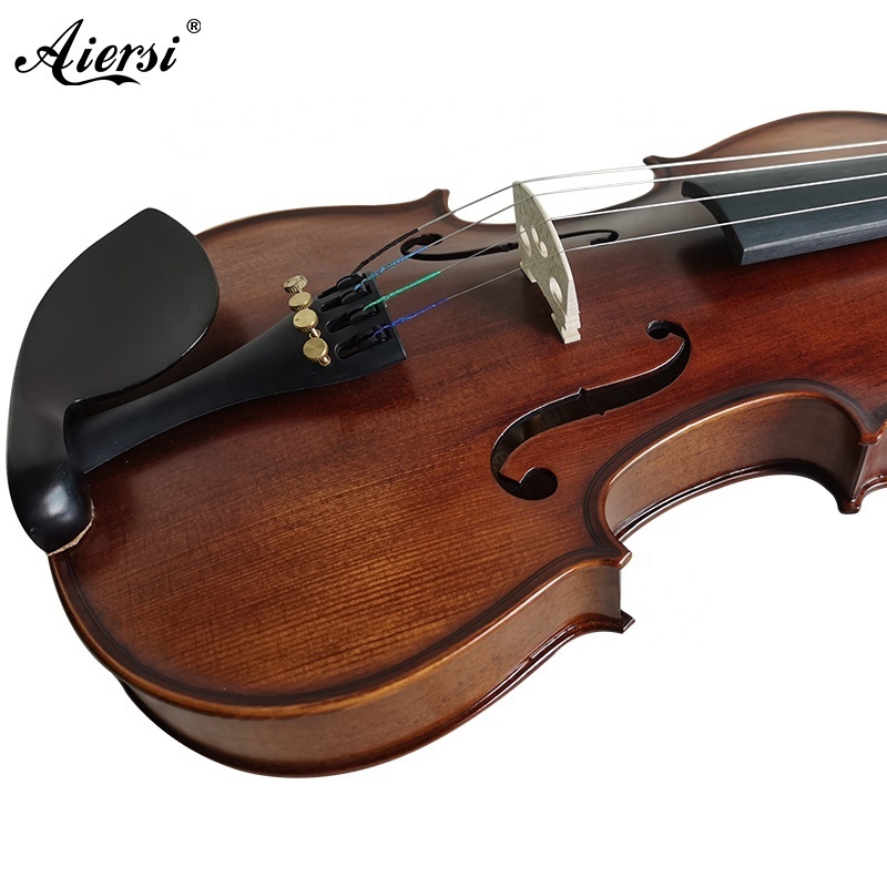 Aiersi brand Hot sale handmade stringed instruments violins high grade solid flame maple violin with ebony fittings