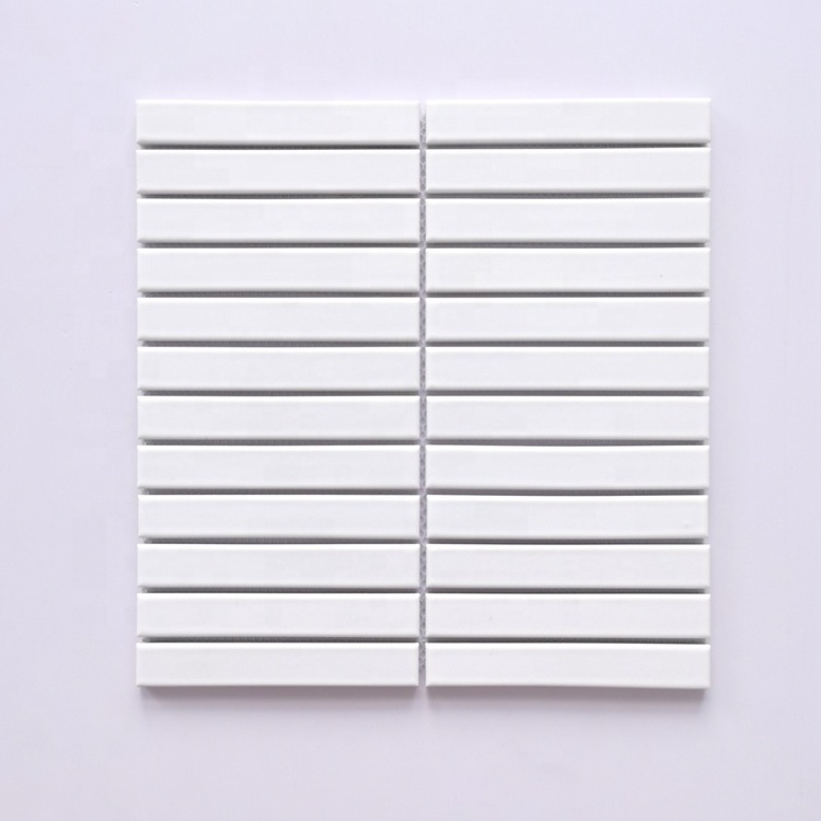 Matte White Glazed Finger Bathroom Mosaic Wall Tiles