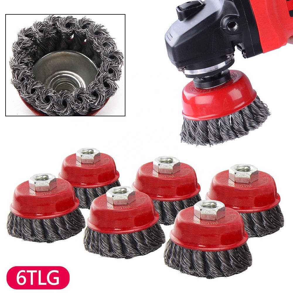 Twist Knot Cup Wire Brush Bit wheel for drill paint