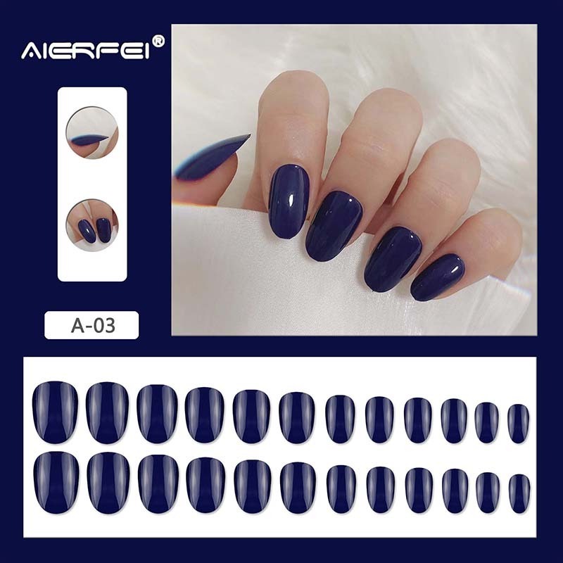 Classical Glossy Best False Glue On Nails Short Nails ABS Natural Reusable Fashion False Nails