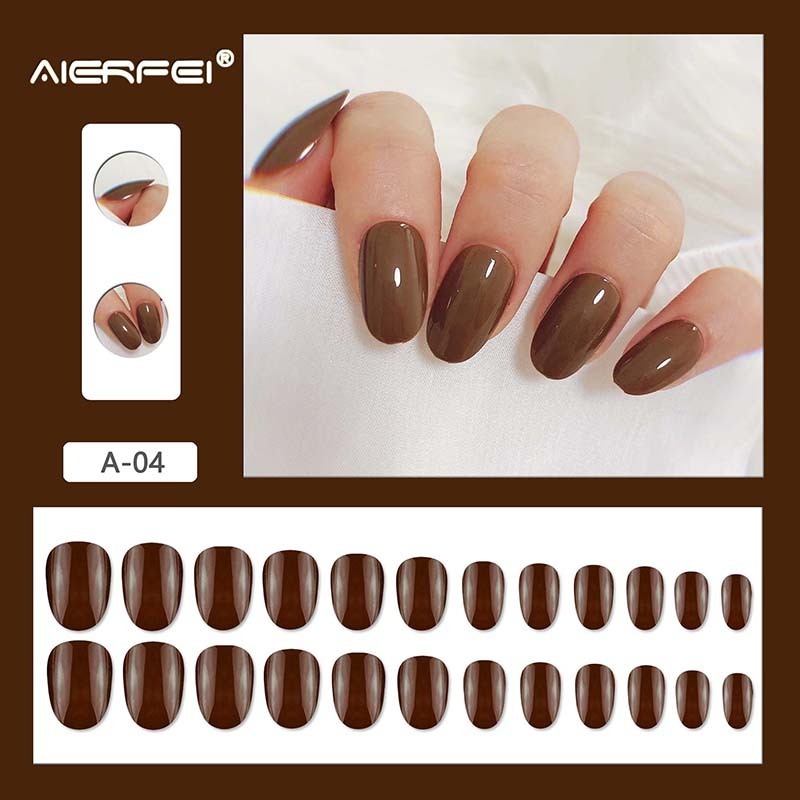 Classical Glossy Best False Glue On Nails Short Nails ABS Natural Reusable Fashion False Nails