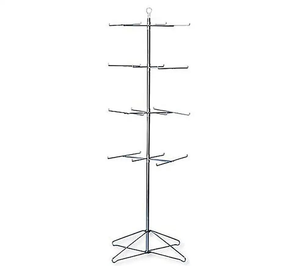 Aifei  Wholesales Silver 4-Tiers Promotion Metal Wire Spinner Store Display Rack for Retail