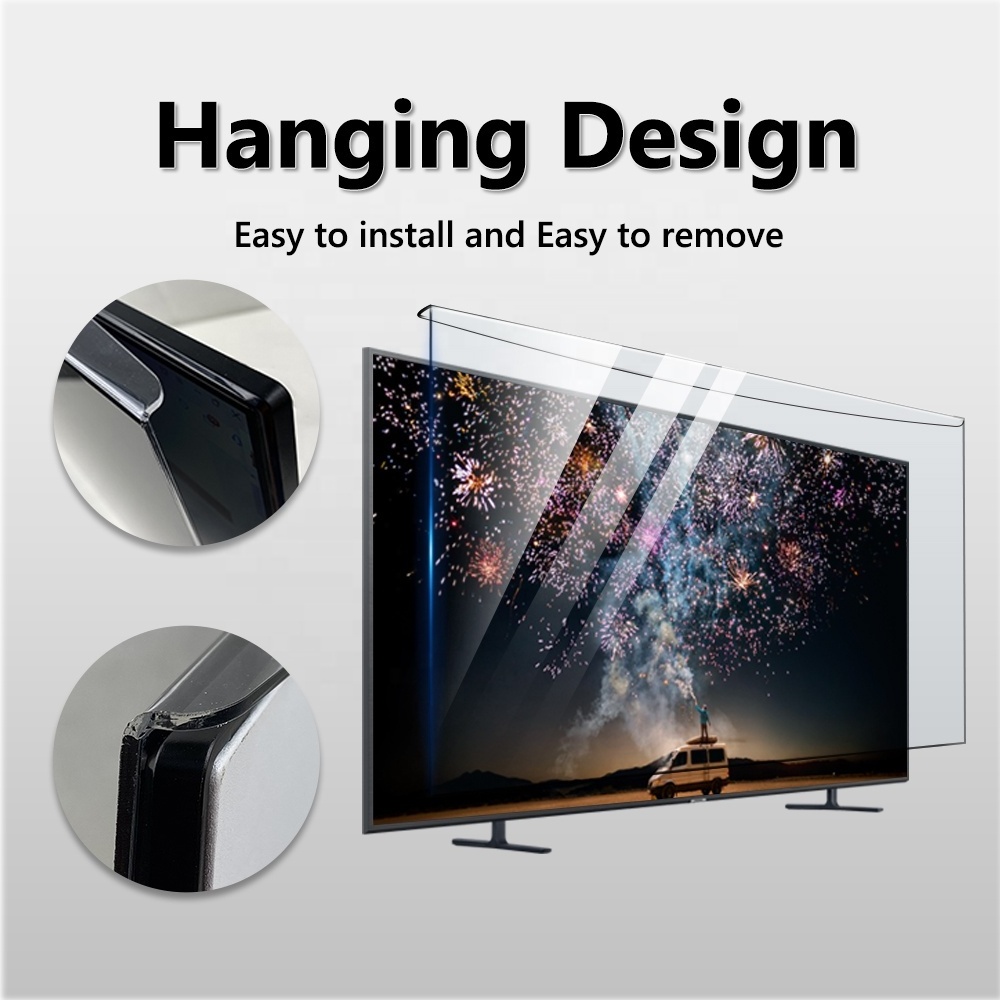 High Quality Hanging On Acrylic Anti Blue Light Filter Eye Protection Film for 32 40 43 49 50 55 65 75 85Inches TV