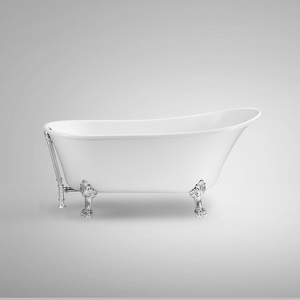 economic high quality small size 1500mm baby acrylic bathroom indoor bath tubs clawfoot bathtub with four legs