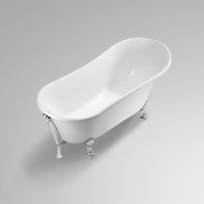 economic high quality small size 1500mm baby acrylic bathroom indoor bath tubs clawfoot bathtub with four legs