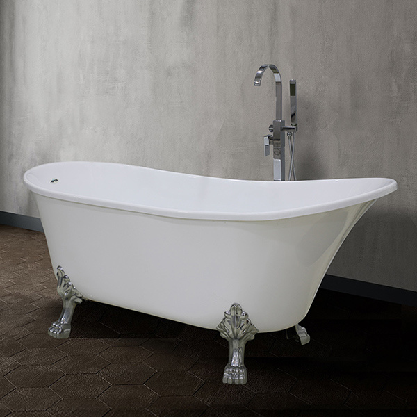 economic high quality small size 1500mm baby acrylic bathroom indoor bath tubs clawfoot bathtub with four legs