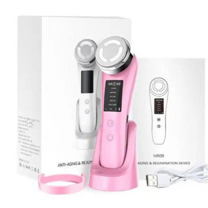 AIFREE best seller ultrasonic vibration face beauty device LED V shape facial massager machine skin rejuvenation face lifting