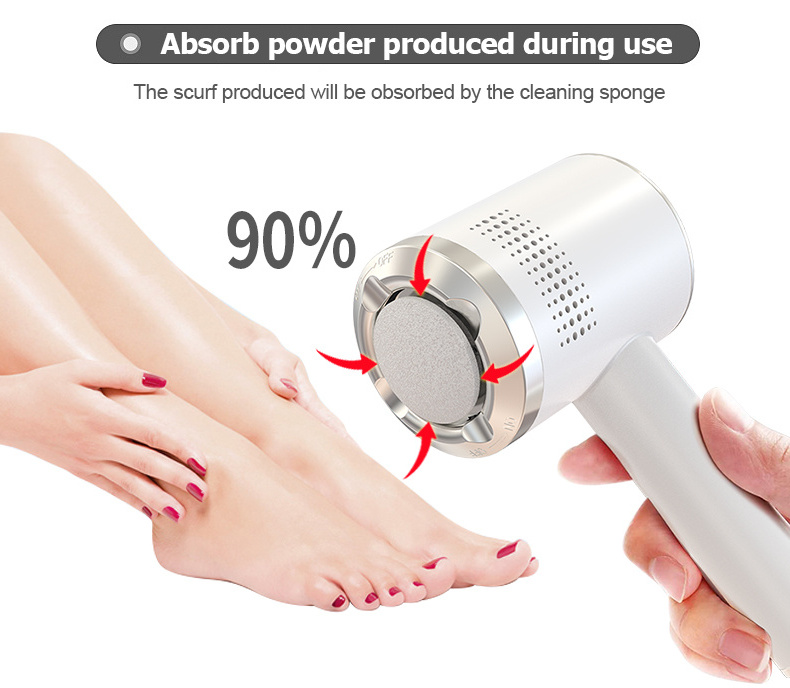 AIFREE New Trend Electric Foot File Vacuum Callus Remover Rechargeable Foot Files Clean Tools Feet Care for Hard Cracked Skin