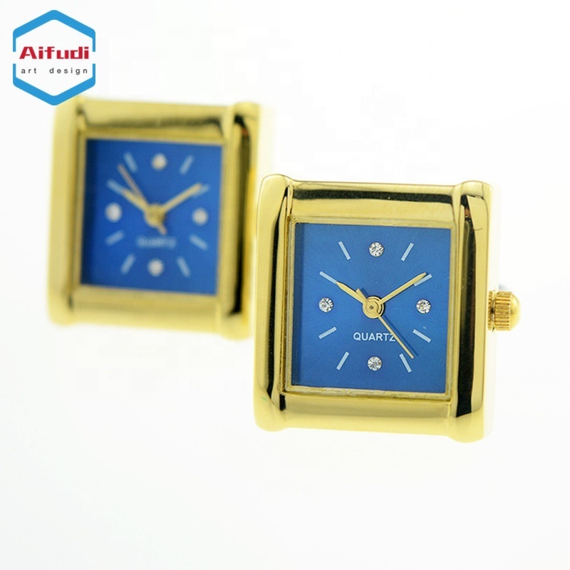 high quality silver gold plated diamond watch movement cufflink