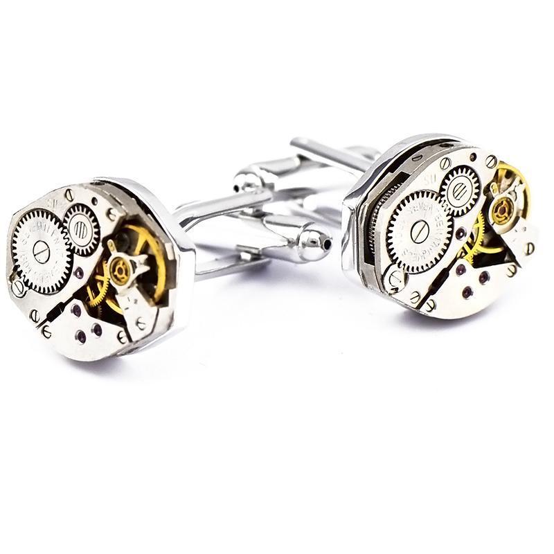 high quality custom logo engraved blanks watch movement cufflink