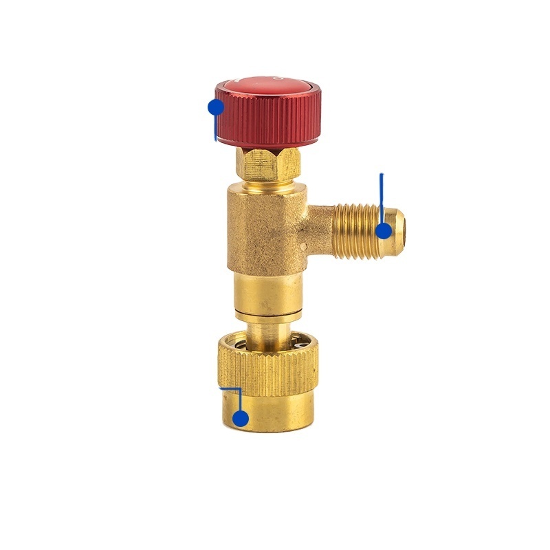 High performance air conditioning fluorine valve adapter with internal thread nut to external thread brass