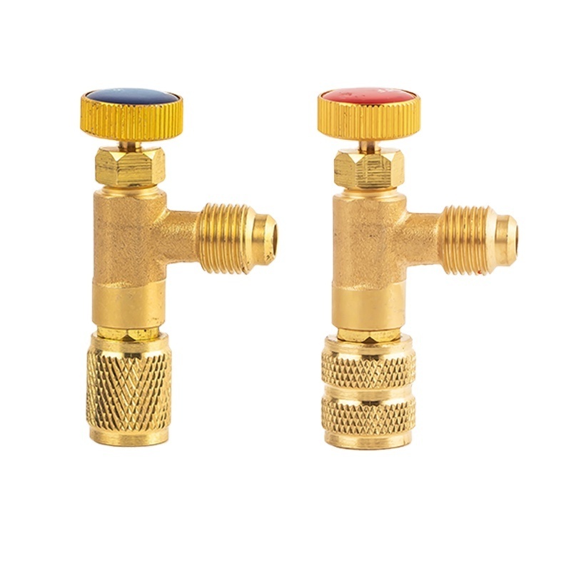 High performance air conditioning fluorine valve adapter with internal thread nut to external thread brass