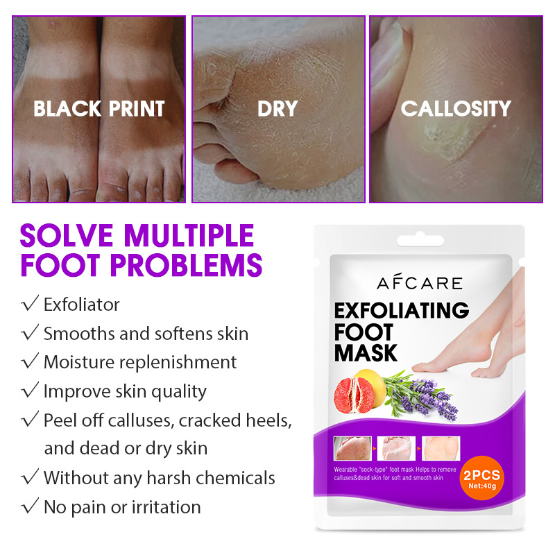 Wholesale Foot Masks Moisturizing Softening and Natural Lavender Foot Peel Exfoliation Mask