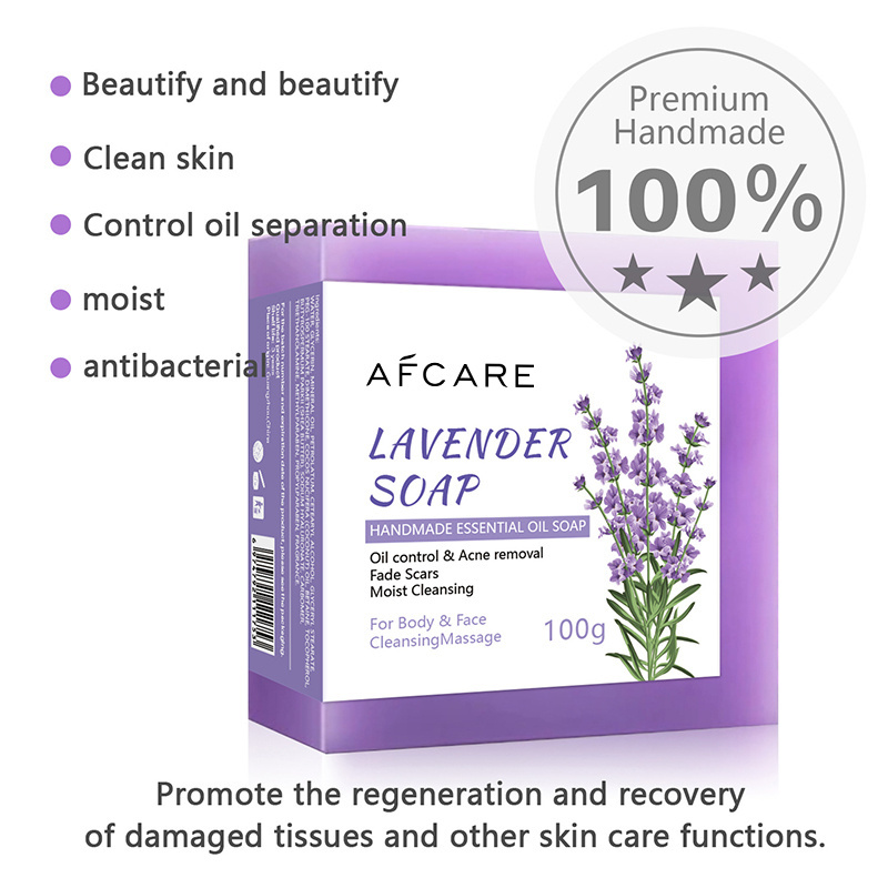 Korean Soap Whitening Moisturizing Cleaning and Natural Lavender Pure Kojic acid Skin Brightening Soap for Glowing