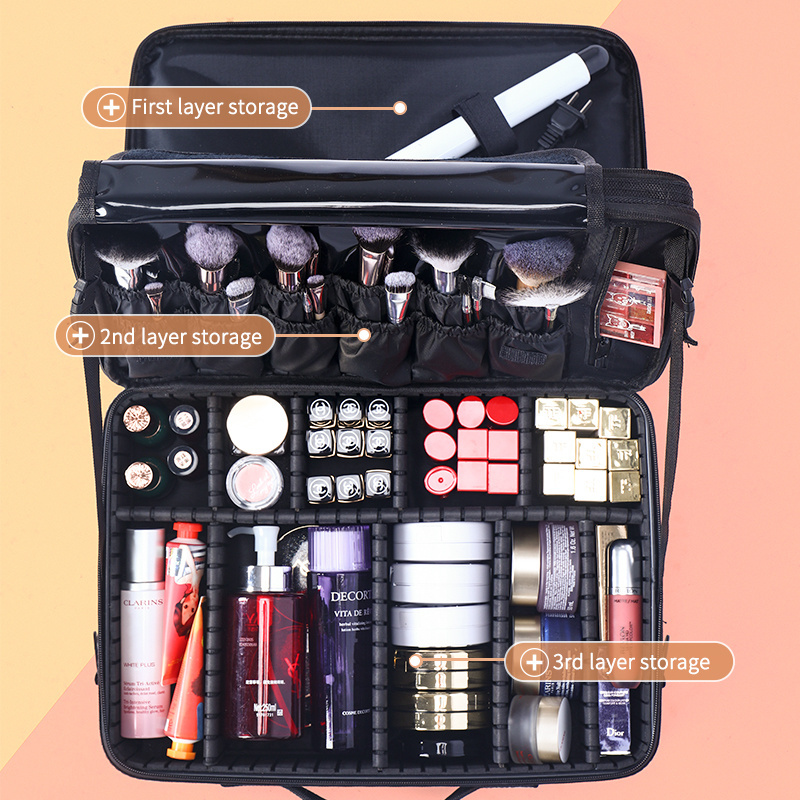 Extra Large Makeup Case Travel Makeup Train Case Professional Makeup Artist Bag Portable Nail Organizer Box Art Supply Case