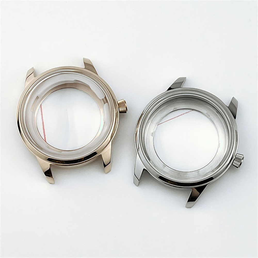 Shenzhen factories manufacture 40mm Stainless Steel Watch Case with Arched Glass for NH34 NH35 NH36 NH38 NH70 NH72 Movement