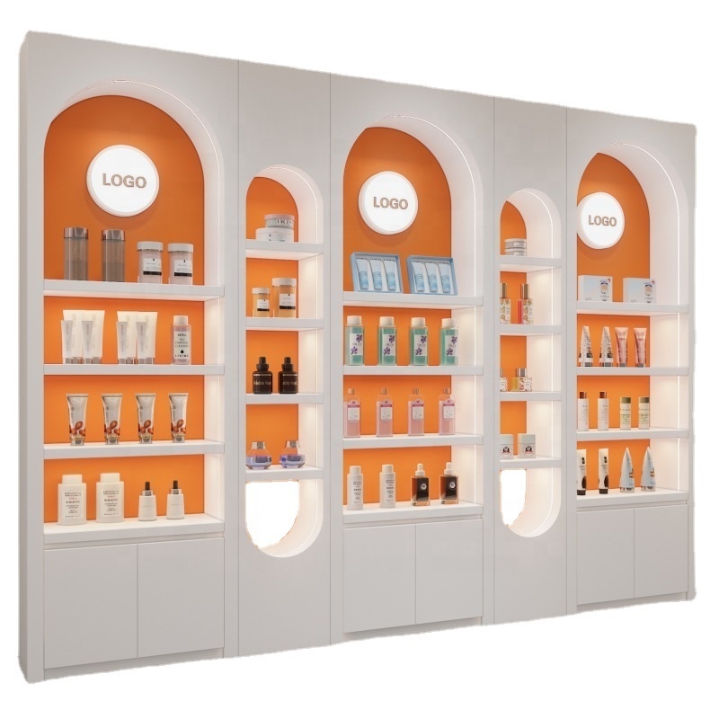 Beauty salon cosmetic display stand cabinet paint simple modern special-shaped showcase skin care nail polish display cabinet