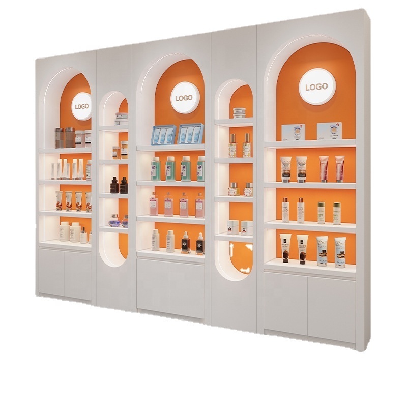 Beauty salon cosmetic display stand cabinet paint simple modern special-shaped showcase skin care nail polish display cabinet