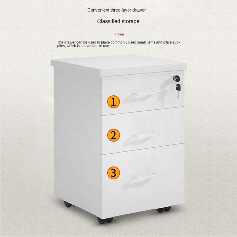 Three drawers cabinet pulley desk lower locker with lock lower cabinet computer desk lower cabinet