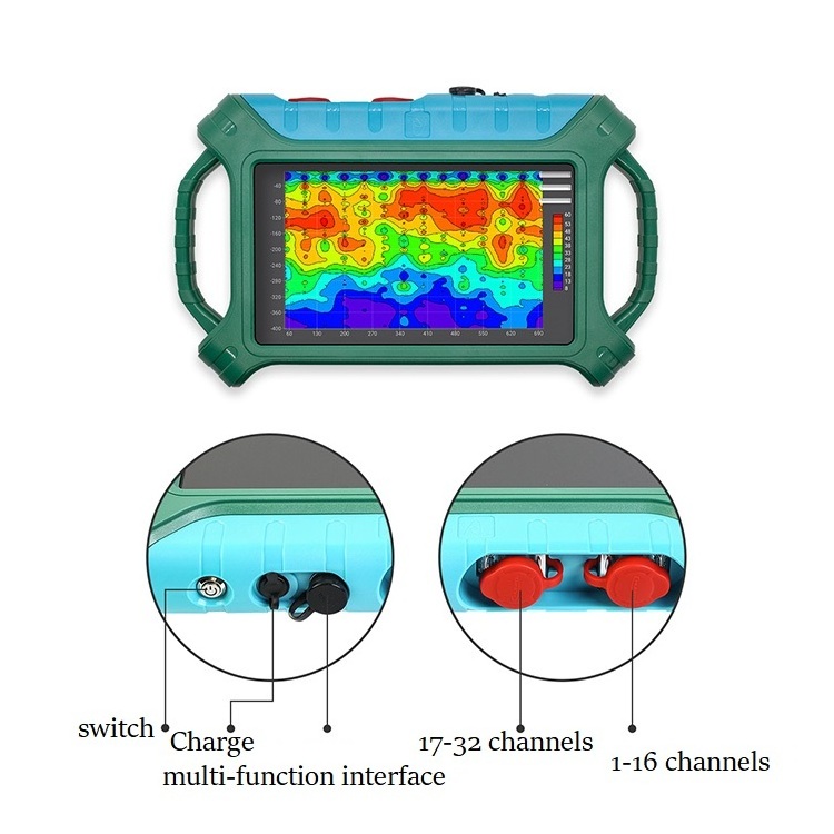 AIDU ADMT 32 channel groundwater detector multi channel groundwater detector ground resistivity detector for Hydrogeological