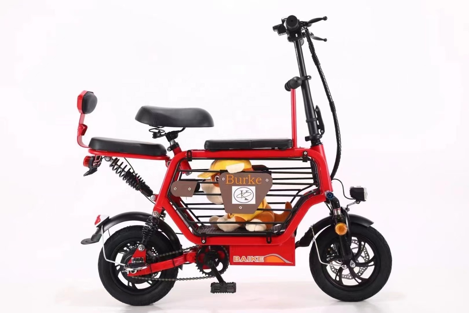 Electric Bike 2 Wheel Pedal Assist Bike Sidecar To Carry Pets Electric Fat Tire Tricycle