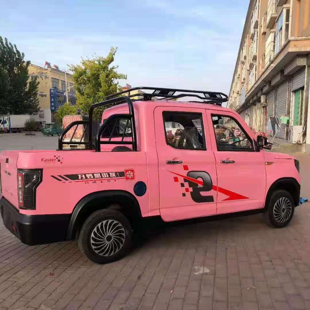 2023 Popular Mini EV New Energy Vehicle Cars Hot Pink Pickup Truck for Adult Used Vehicle