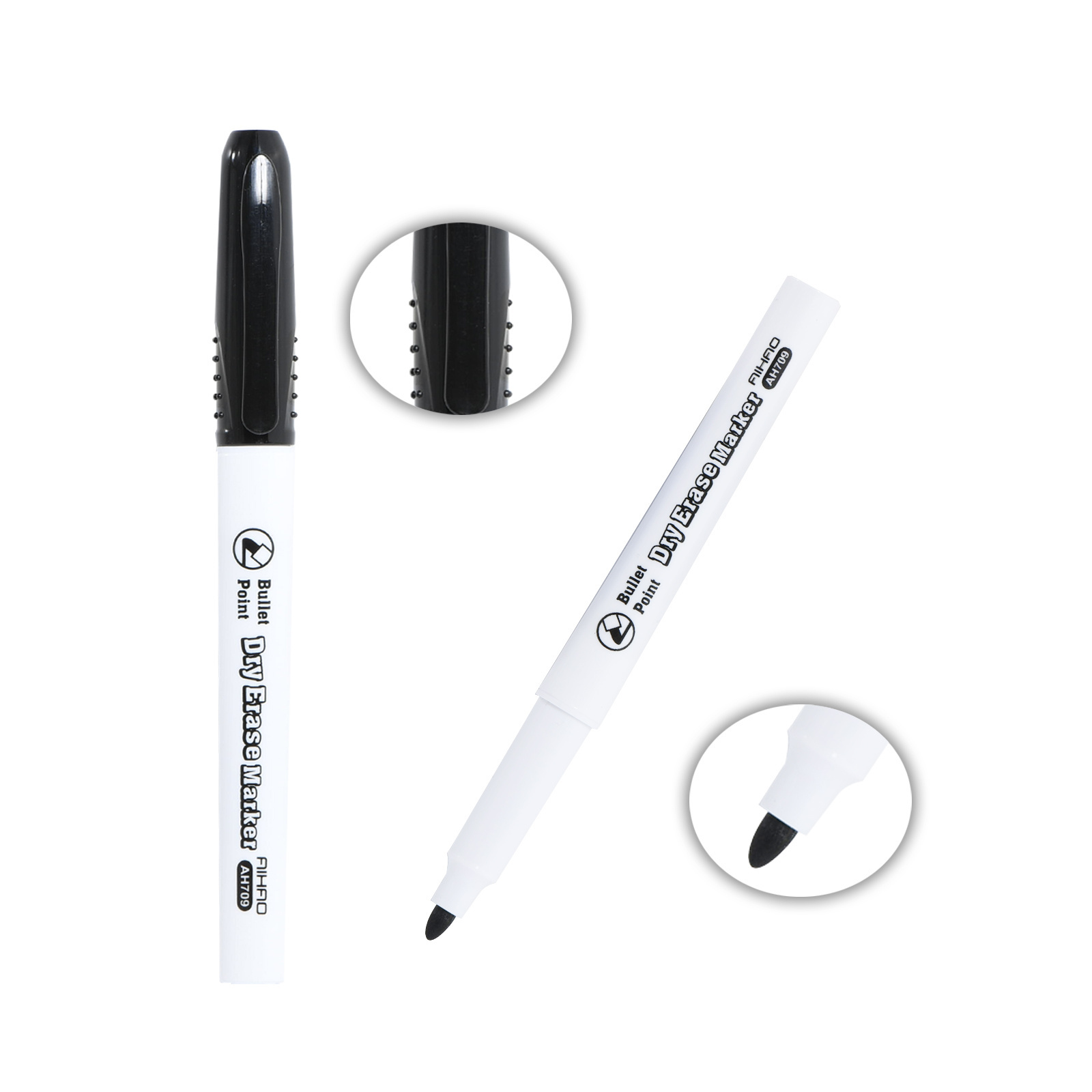 Hot Selling Wholesale Aihao Black Bullet Tip White Board Markers Dry Erase Pen Set For School And Office