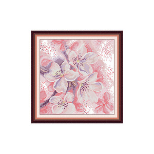 Cross Stitch Simple Aesthetic Pink Bouquet Background Decorative Painting Hand Embroidery Kit