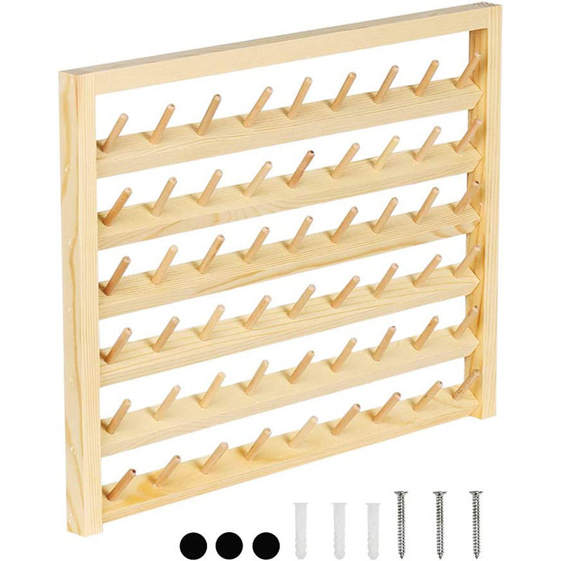 Wooden Thread Rack Storage Rack for Sewing Quilting Embroidery Sewing Storage Organizer