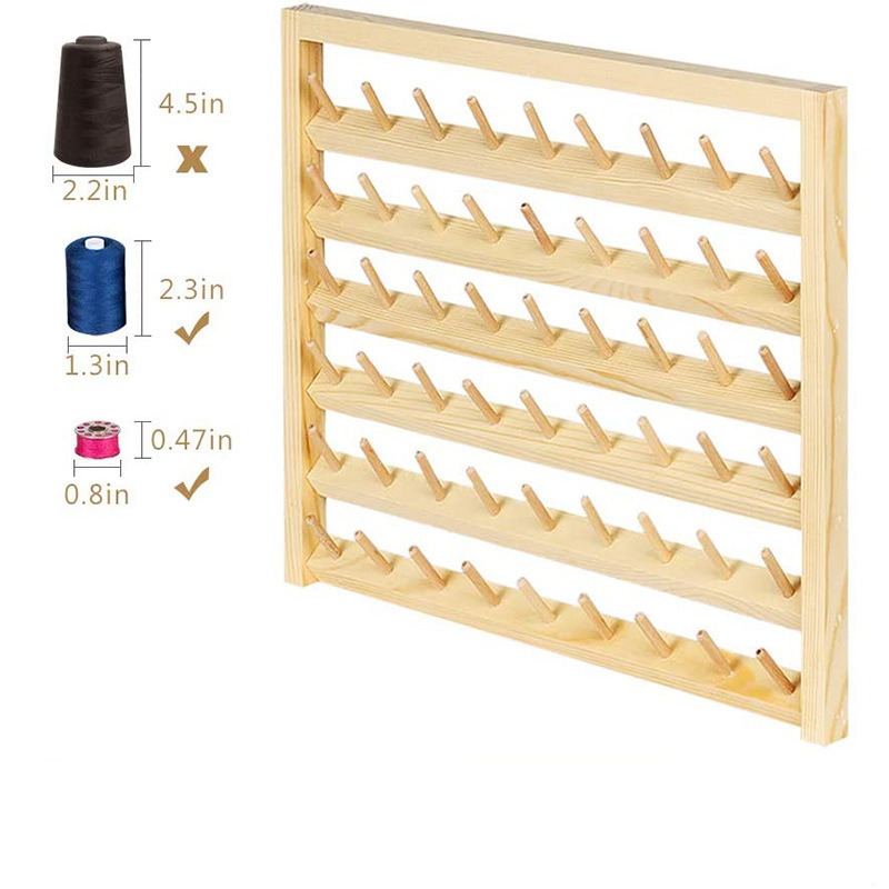 Wooden Thread Rack Storage Rack for Sewing Quilting Embroidery Sewing Storage Organizer