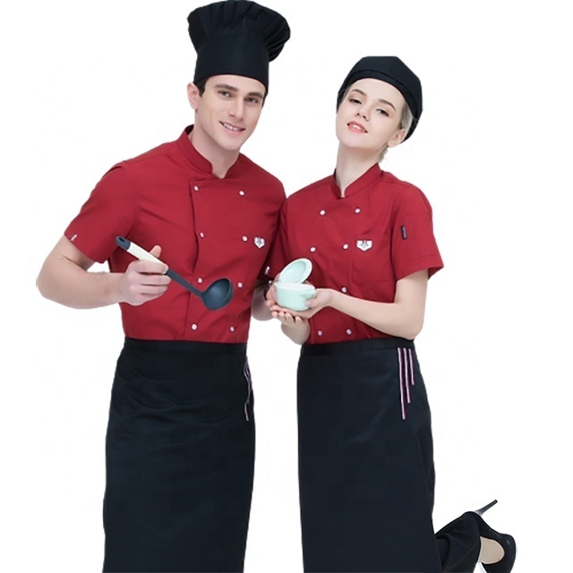 SunYue High Quality Hot Pot Poly Cotton Chef Coat Uniform Kitchen Chef Wear