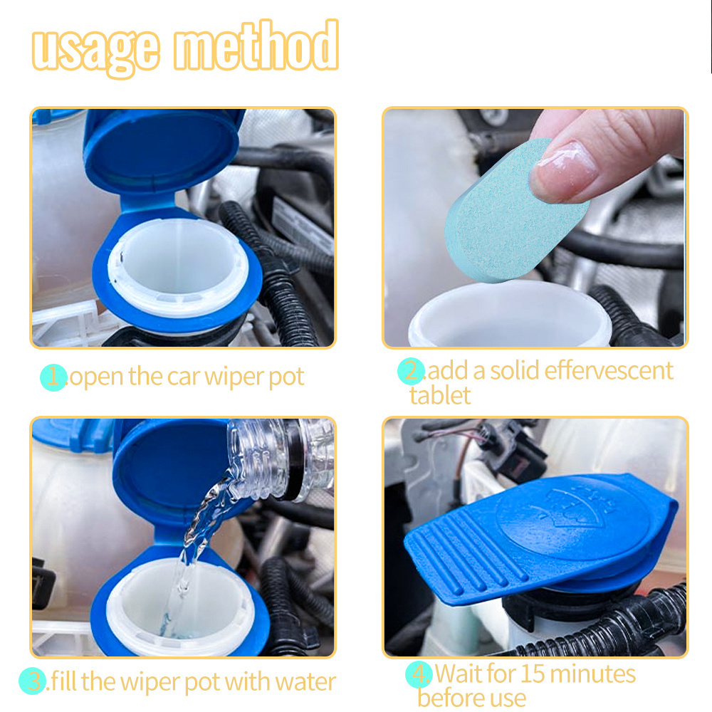 Household Glass Cleaning Tablet Solid Cleaner Car Windscreen Wiper Effervescent Tablets