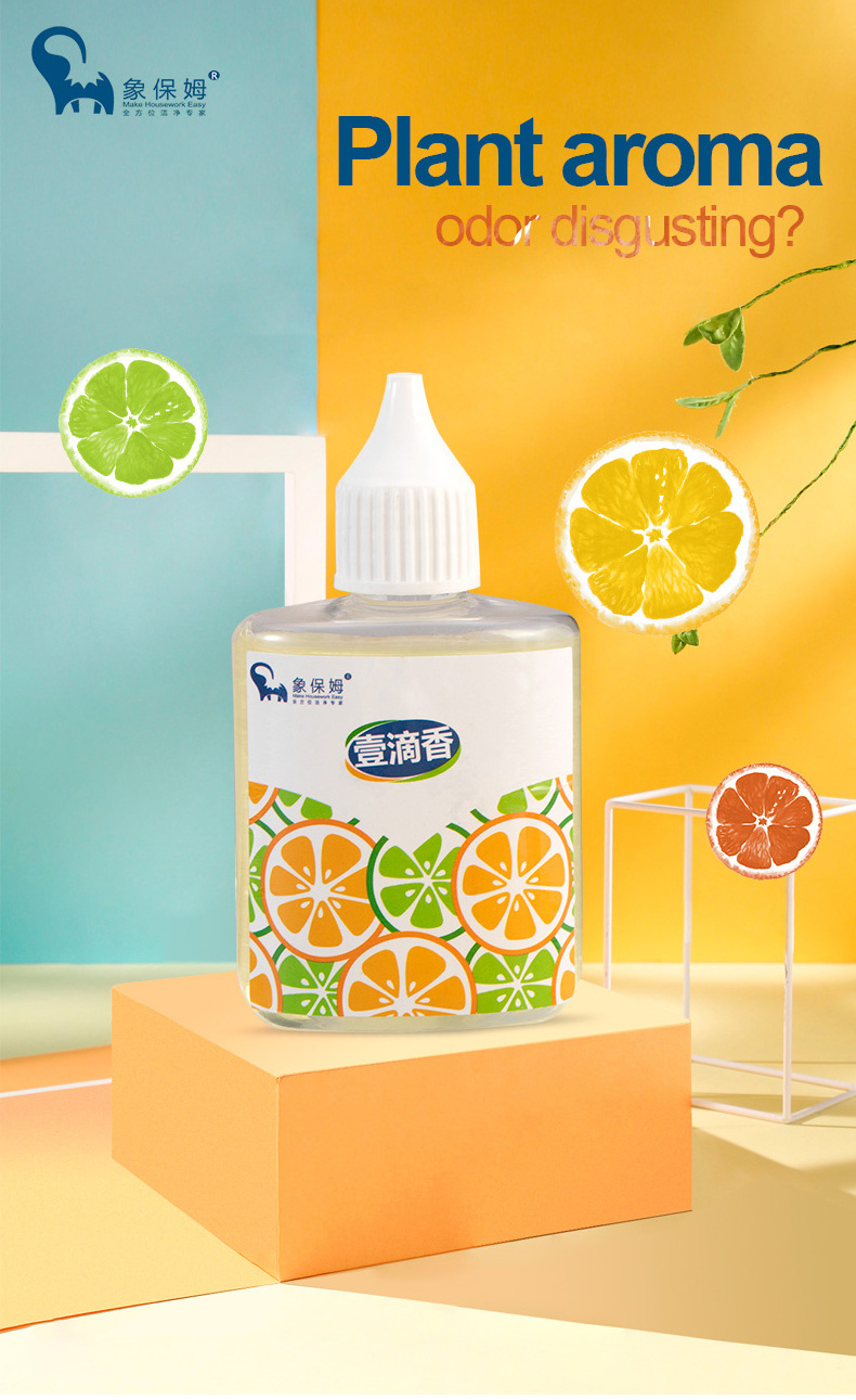 2023 toilet & trash Air freshener drop  All Natural deodorizer 50ml bottle lemon orange scent