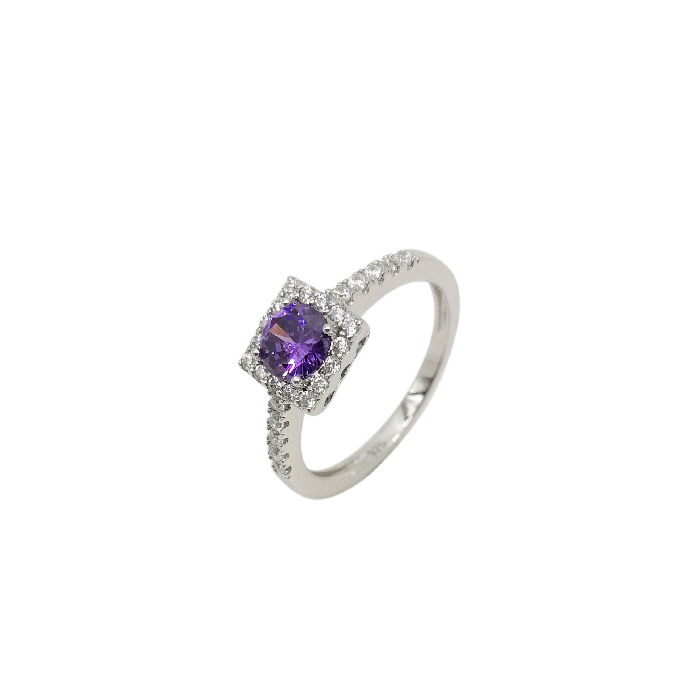 Wholesale Luxury Wedding Rings For Women Diamond Cubic Zirconia Engagement Amethyst Sterling Silver Rings