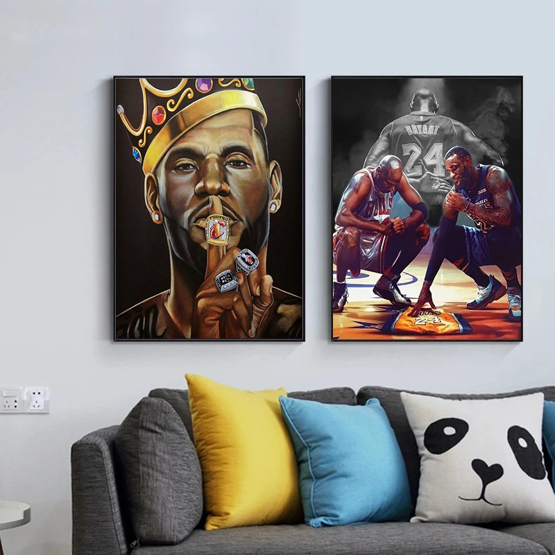 Famous Basketball Star Basketball Player Mural Poster Family Room Children's Room Bedroom Wall Decoration Canvas Art