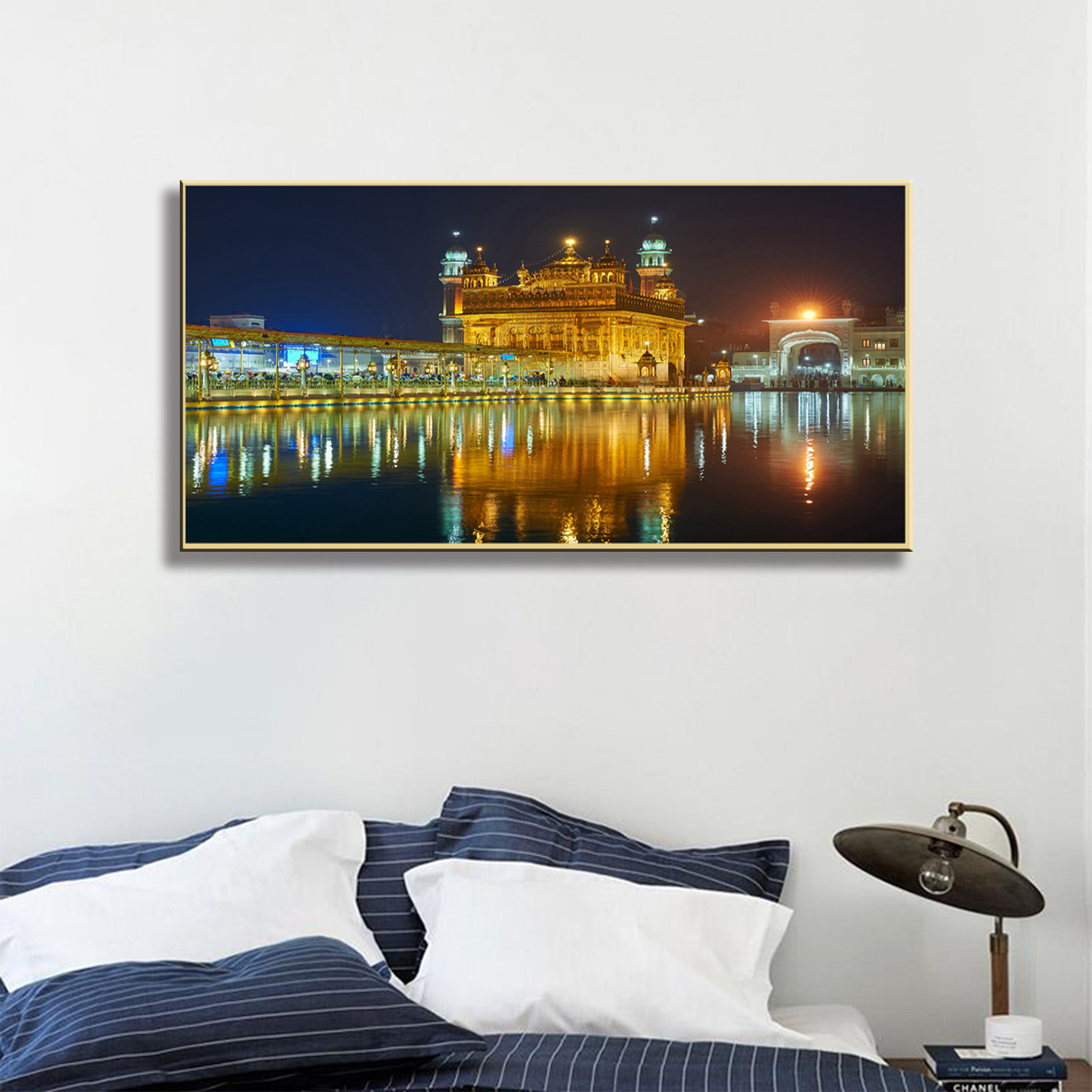 5D diamond crystal porcelain painting Golden Temple Indiaa  landscape painting for Home Decoration Corridor and bedroom wall