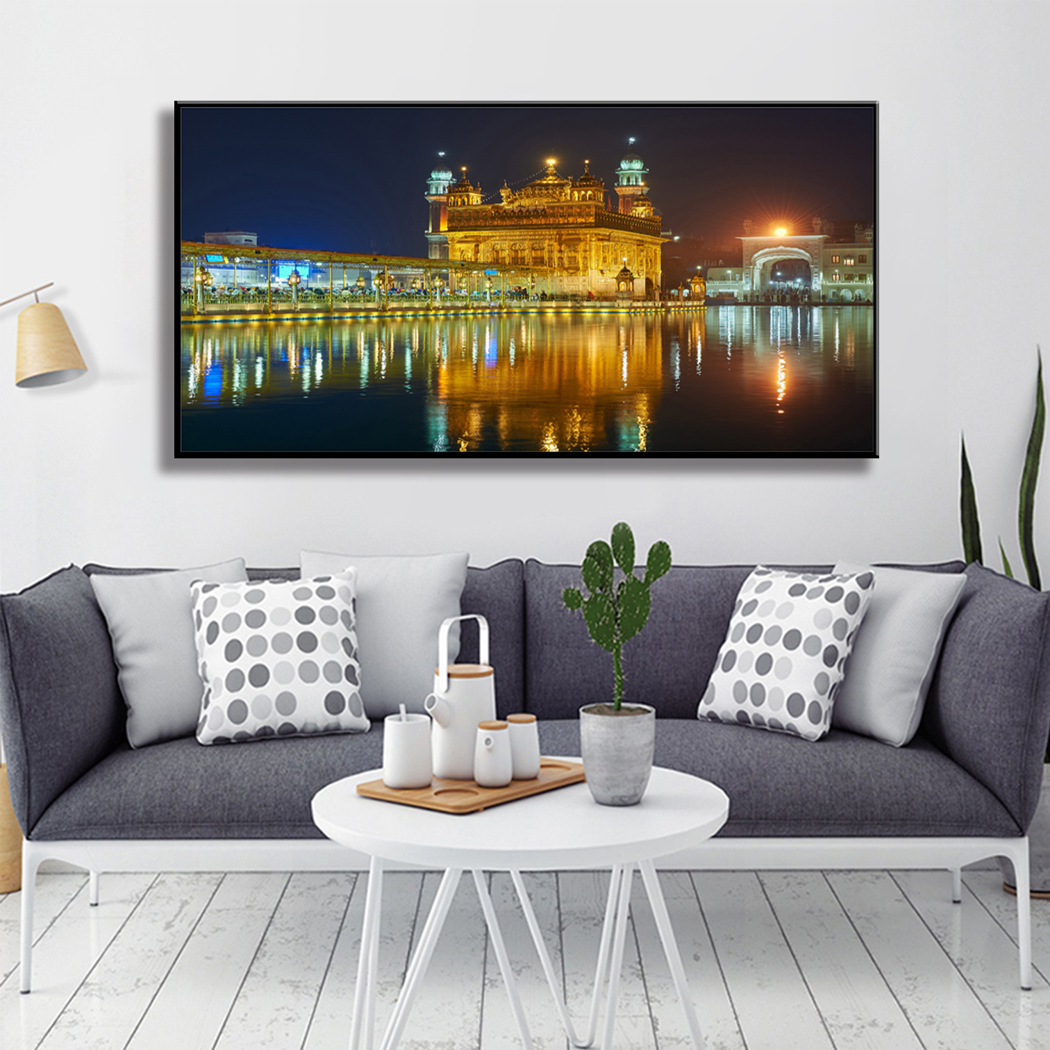 5D diamond crystal porcelain painting Golden Temple Indiaa  landscape painting for Home Decoration Corridor and bedroom wall