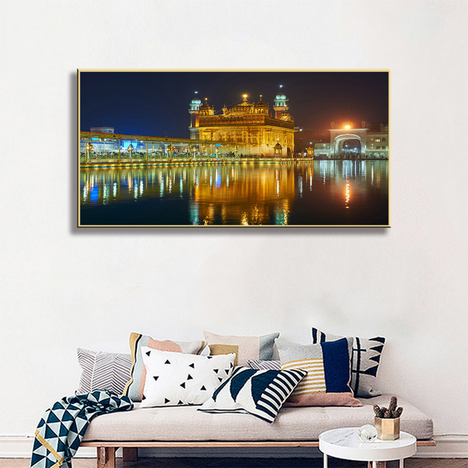 5D diamond crystal porcelain painting Golden Temple Indiaa  landscape painting for Home Decoration Corridor and bedroom wall