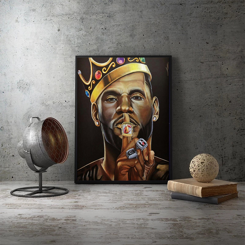 Famous Basketball Star Basketball Player Mural Poster Family Room Children's Room Bedroom Wall Decoration Canvas Art