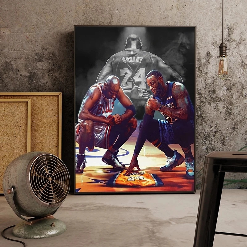 Famous Basketball Star Basketball Player Mural Poster Family Room Children's Room Bedroom Wall Decoration Canvas Art