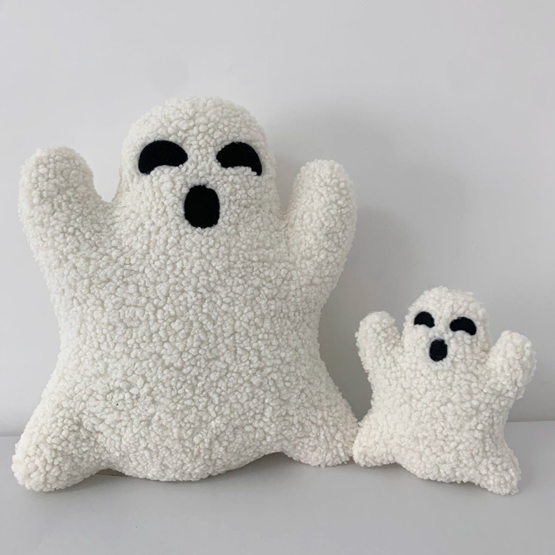 Greenmart Soft Ghost custom plush toy 20cm 30cm 40cm Halloween Ghost Plush Pillow for Kids Sleeping Throw Pillow Holiday Gift