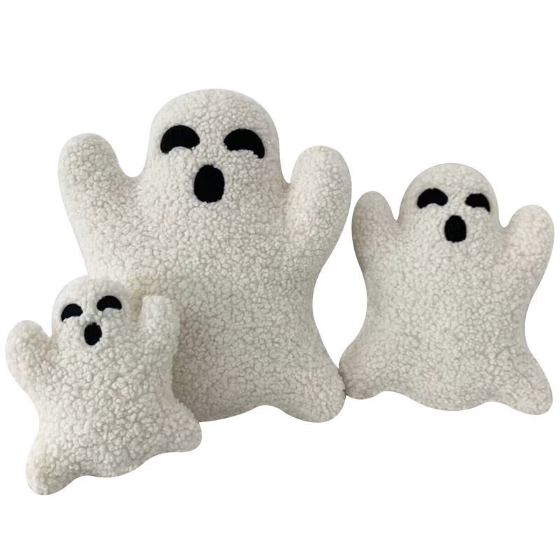 Greenmart Soft Ghost custom plush toy 20cm 30cm 40cm Halloween Ghost Plush Pillow for Kids Sleeping Throw Pillow Holiday Gift