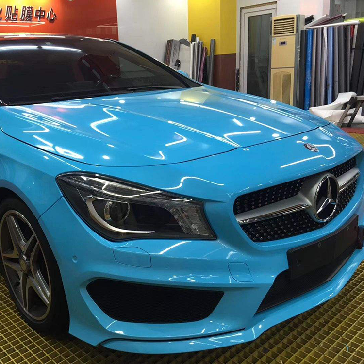 1.52*18m Multiple Colors Glossy Crystal Sky Blue Car Paint Protection PVC Auto Vinyl Wrapping Sticker Film