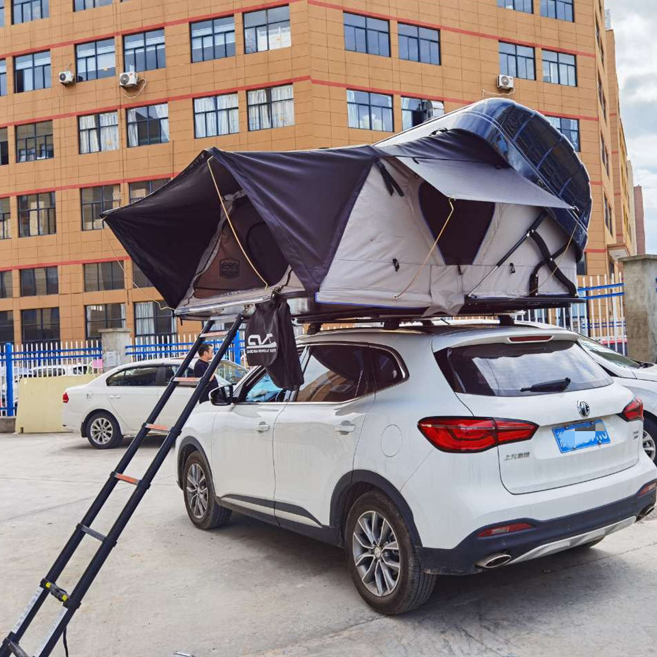 Aluminium Triangle Clam Shell Camping SUV Car RoofTop Tent Hard Shell Cover Car Roof Top Tent for Sale