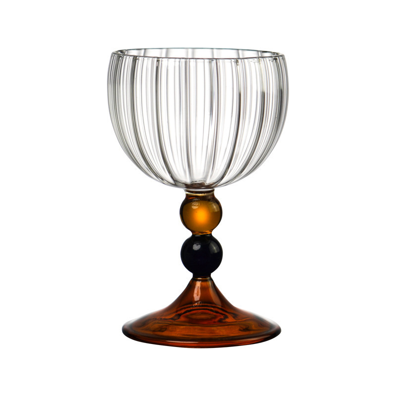 Wholesale price high borosilicate wine glass artificial blown goblet transparent wine glass