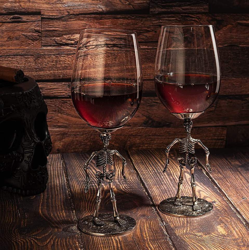 12oz Skeleton Glasses Stemmed Skeleton Wine Glass Skeleton Decoration Halloween Gifts.