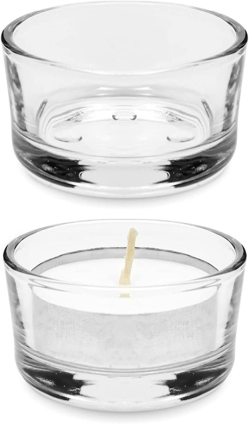 Clear Glass Tealight Candle Holders for Table Centerpieces, Wedding Reception, Party Decorations Bulk