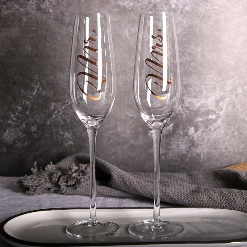 Bar party goblet champagne red wine glass artificial blown fashion creative design transparent glass wine glass