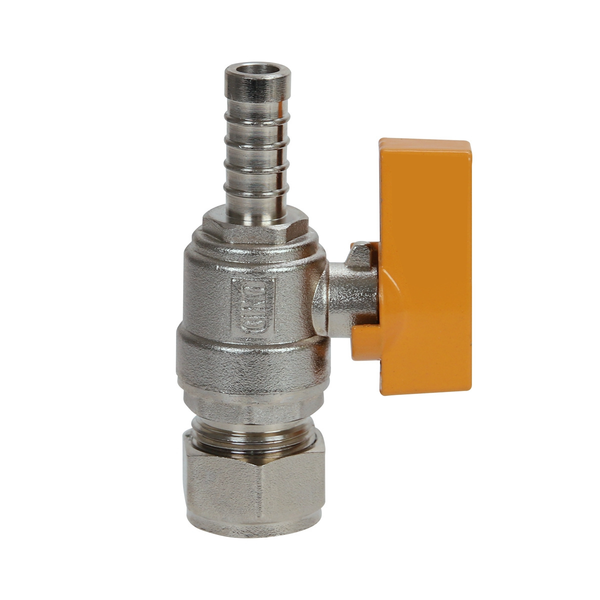 high quality hose barb gas stove valve yellow handle compression brass gas valve